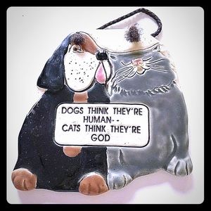 Smokey Mountain Pottery Wall Plaque Dog Cat